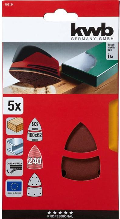 Actual product image kwb Velcro adhesive discs Psm160A K240 (240)