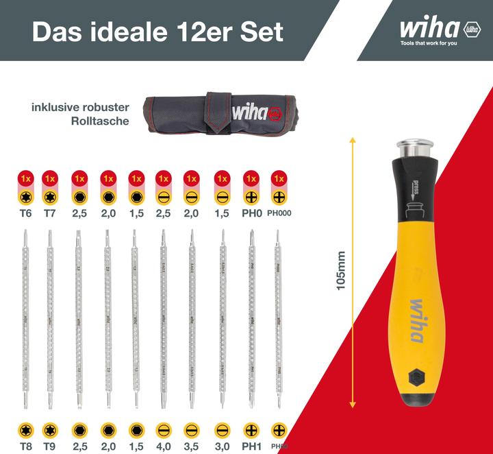 Produktbild Wiha Set SYSTEM 4 ESD (Innensechskant, Phillipps-Kreuzschlitz (PH), Schlitzschrauben, TX)