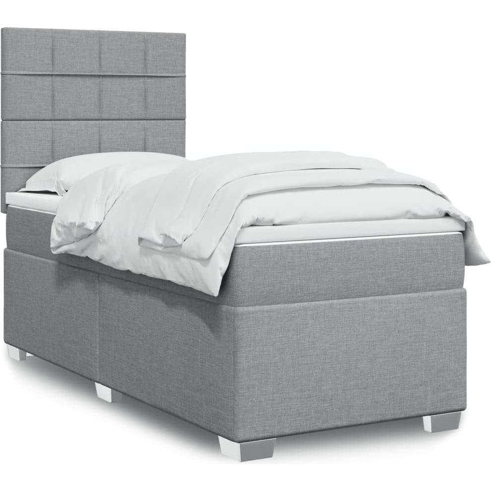 VidaXL, Bett, Bo x springbett mit Matratze 90 x 200 cm Stoff (90 x 200 cm)