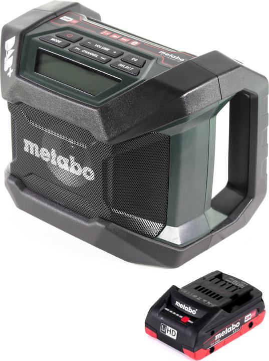 Metabo R 12-18 DAB+ BT Battery construction site radio 12-18 V DAB+ + 1x LiHD battery 4.0 Ah - without (AM, DAB+, FM, Bluetooth)