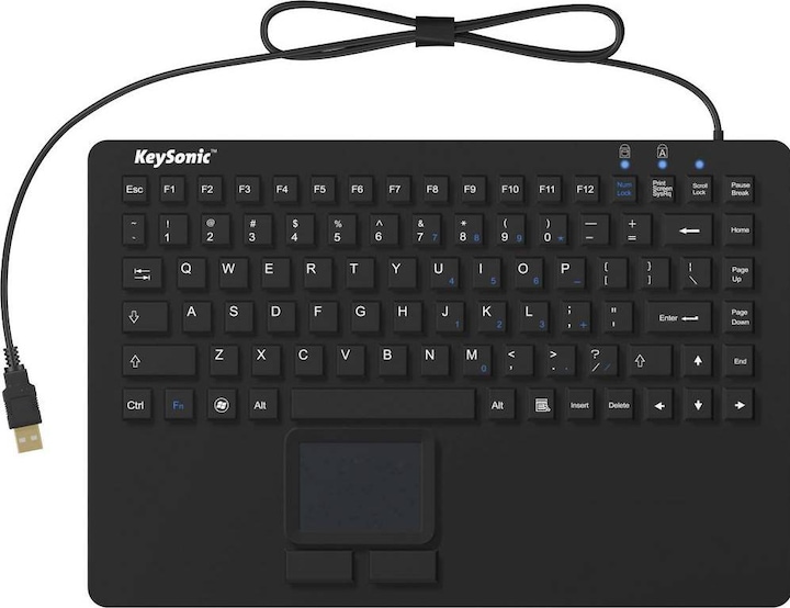 Produktbild KeySonic KSK-5230 IN Silikontastatur mit Touchpad wasserdicht antimikrobisch Industrietastatur hitzebestae... (US, Kabelgebunden)