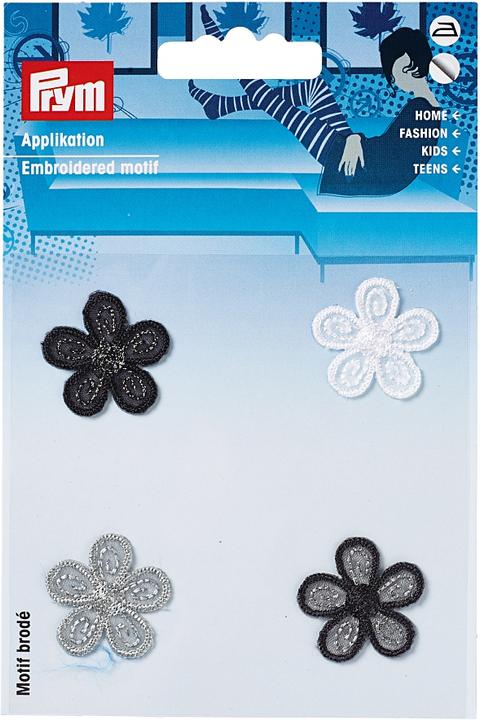 Actual product image Prym Application selfcl. Flowers black/light, 4 pcs. (4 pcs.)