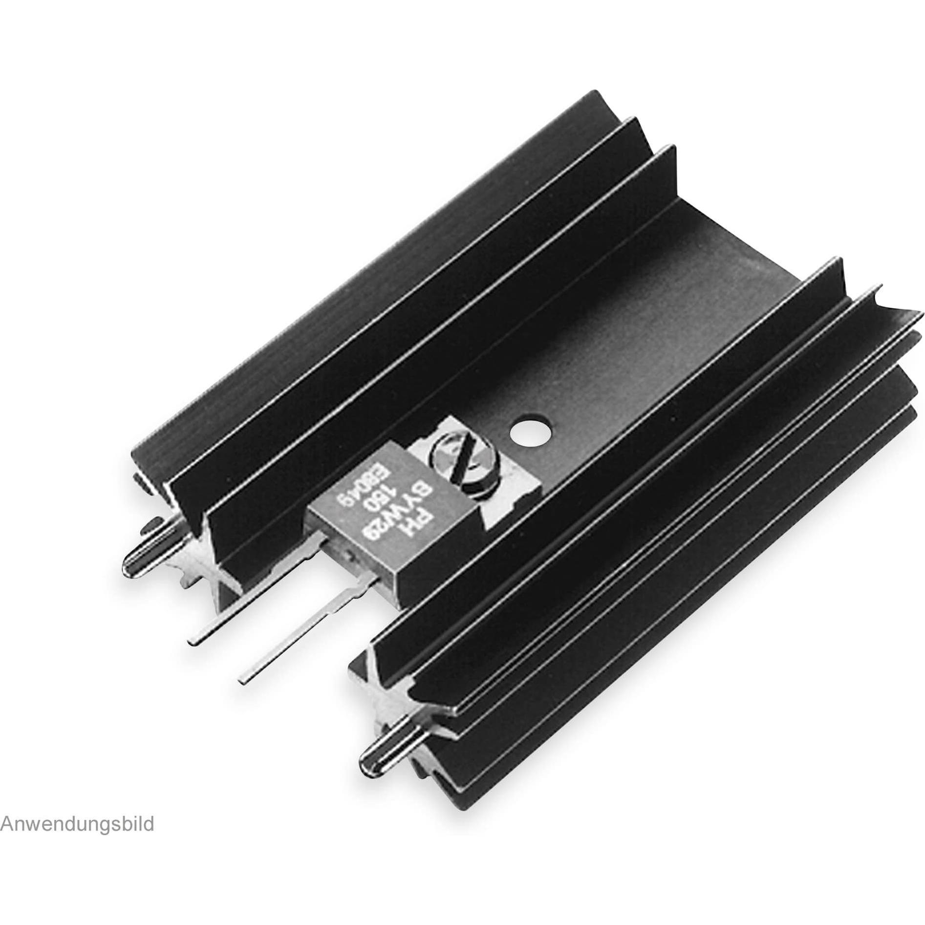 Thumbnail - Fischer Elektronik Kühlkörper, SK 104 38,1 STS, Leiterkartenkühlkörper, schwarz, Aluminium, GPU Wasserkühler