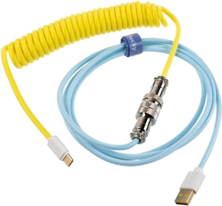 Ducky Premicord Cotton Candy Spiral Cable, USB Type C to Type A (1.80 m, USB 2.0)
