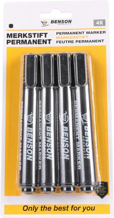 Produktbild Benson Permanentmarker 4-tlg schwarz Profi (4x)