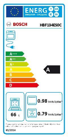 Energie-Label Bosch Hausgeräte HBF134ES0C