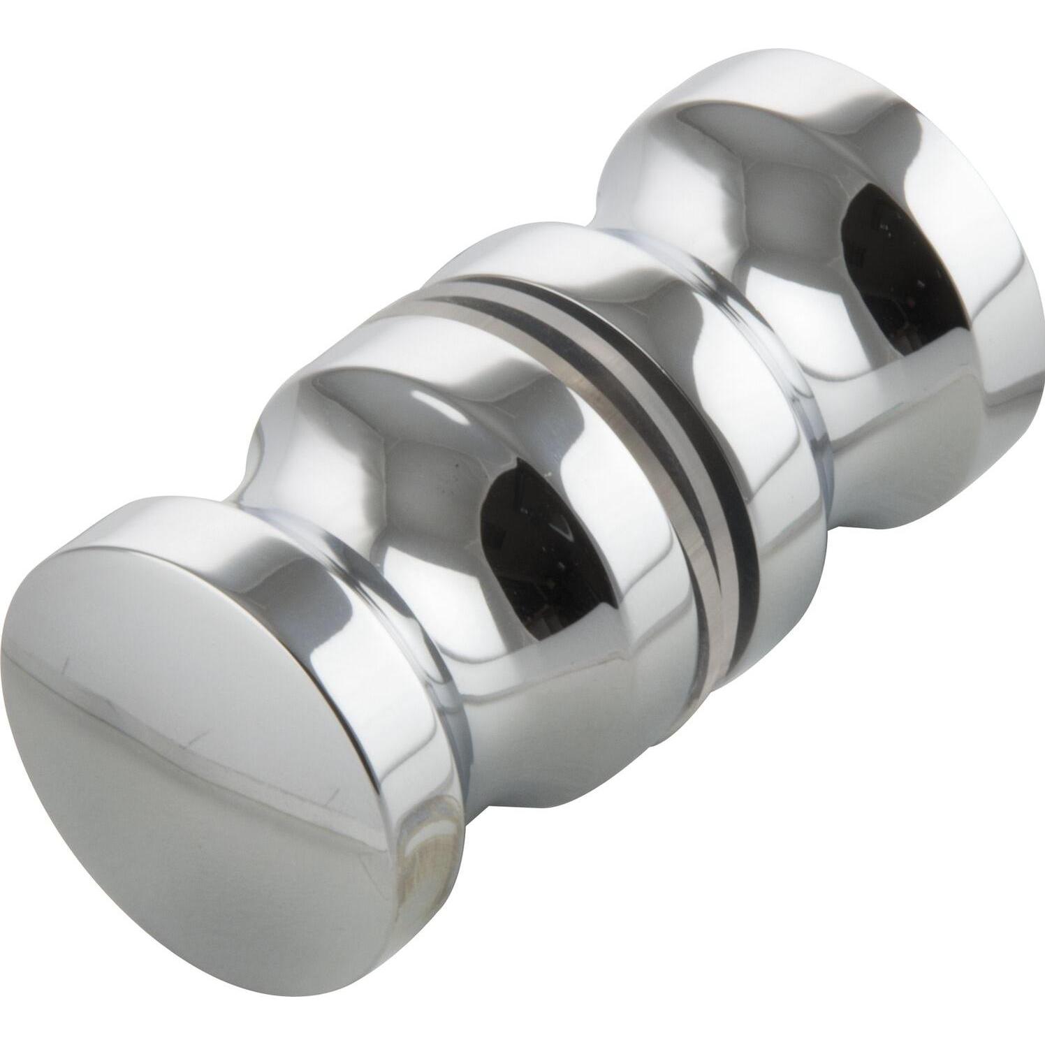 Steelbase, Türgriff + Fenstergriff, Duschtürknopf KN-K2AL, 30 x 30 mm, Aluminium verchromt poliert (Türknopf)