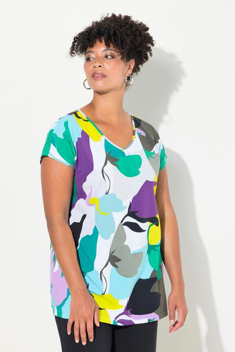 Actual product image Miamoda Oversized V-Neck Floral Print T-Shirt (42)