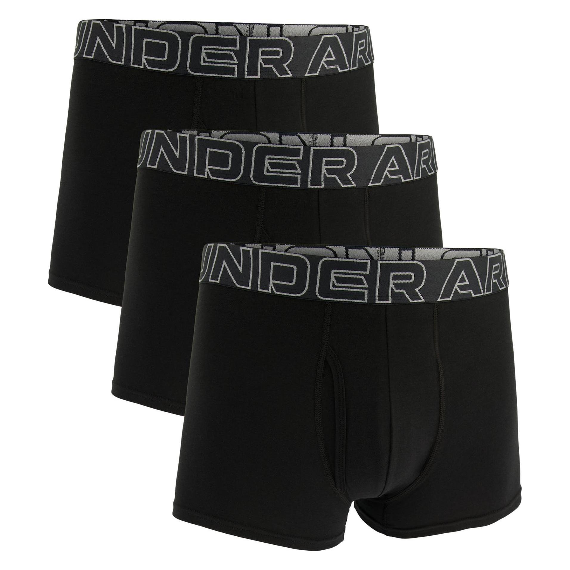 Under Armour, Herren, Unterhosen, Boxershort Sportlich Figurbetont Ua Performance Cotton - Solid 3 In 3PK, Schwarz, (S, 3er Pack)