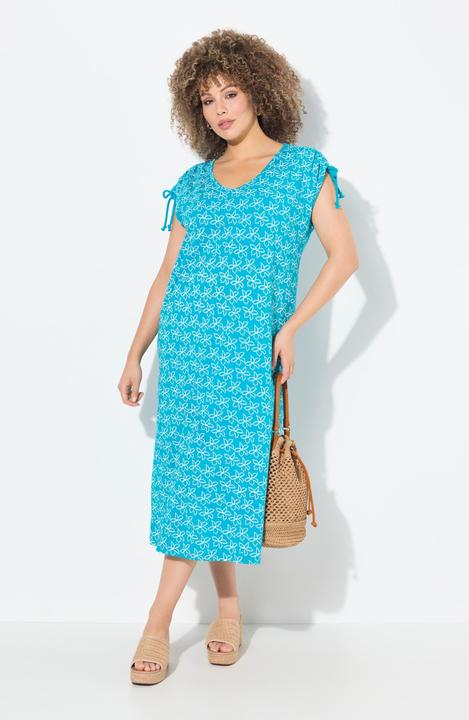 Produktbild Ulla Popken Midikleid, Blüten, A-Linie, V-Ausschnitt, ärmellos (50, 52)