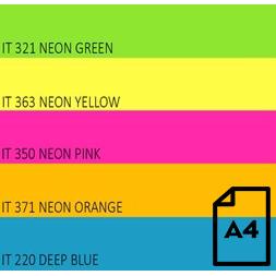 Double A Carta Colour Neon, 75g, A4, 500 fogli, Rainbow 4, 5 colori neon (A4, 500 x), Carta fotografica, Multicolore