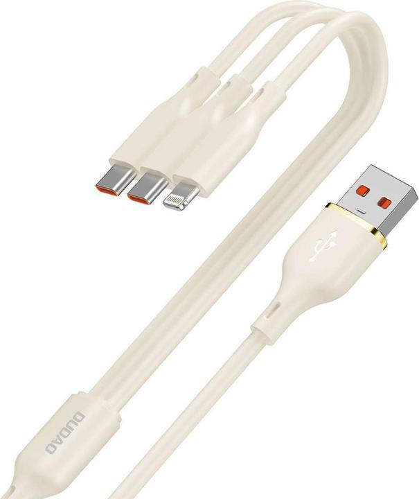 Image du produit Dudao Câble L7SE 3en1 USB-C - USB-C / Lightning / micro USB 66W 1,2m - beige (1.20 m, 66 W)