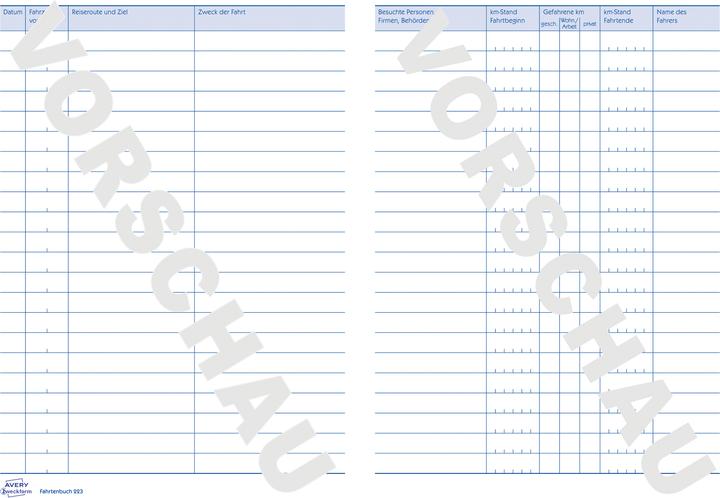 Produktbild Avery Fahrtenbuch (A5, Kariert, Weicher Einband)