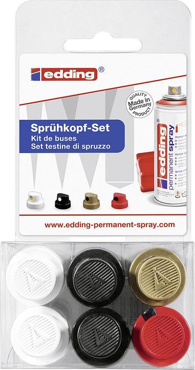 Produktbild Edding Spraykopfset (Schwarz, Rot, Red, White, Gold, Weiss, Black)