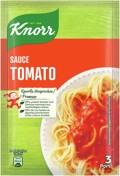 Produktbild Knorr Salsa per Pasta Tomato Sauce Beutel, Tomatensauce mit Kräutern & Olivenöl extra vergine (47 g)