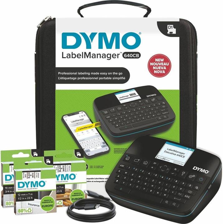 Produktbild Dymo LabelManager 640CB 6/9/12/19/24mm D1-Bänder Qwertz