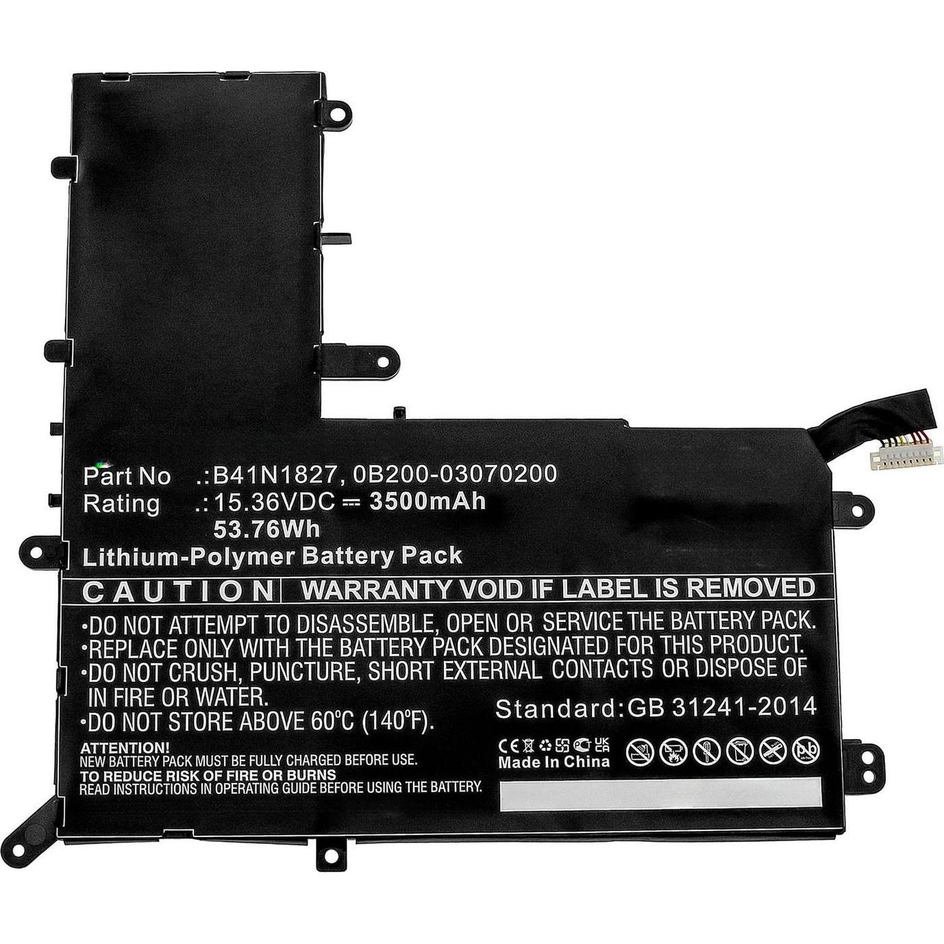 CoreParts Laptop Battery for Asus (1 Zellen, 3500 mAh), Notebook Akku, Schwarz