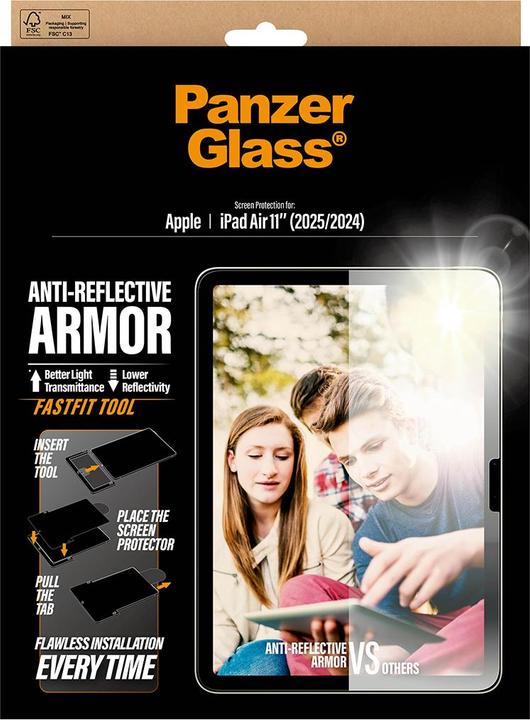 Produktbild PanzerGlass Anti-Reflective Armor Screen Protector iPad Air 11" (2024-2025) (Apple iPad Air 11 2024, Apple iPad Air 11 2025)