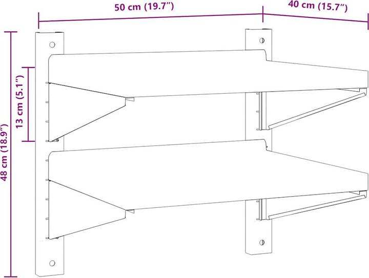Immagine prodotto vidaXL Scaffale a muro (50 x 40 x 60 cm)