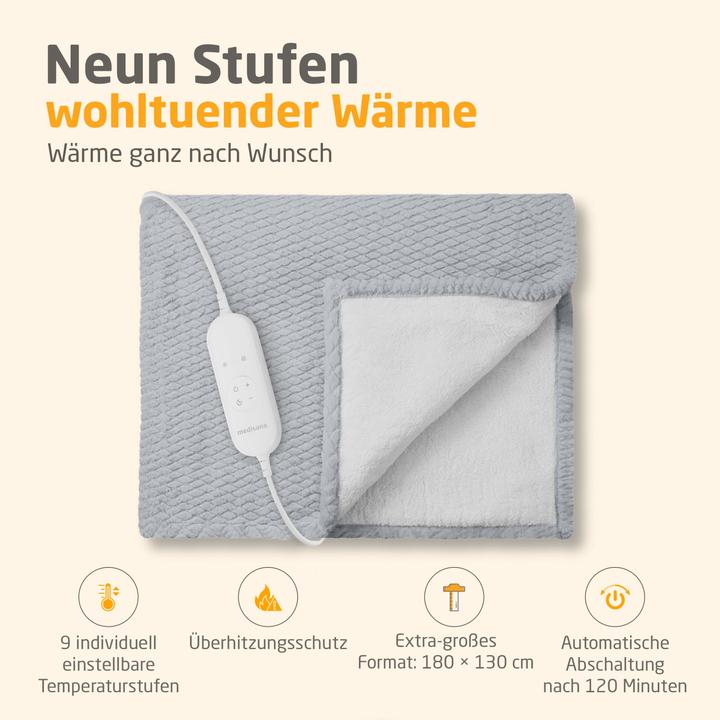 Actual product image Medisana HB 416 Kuschelheizdecke hellgrau (180 x 130 cm)