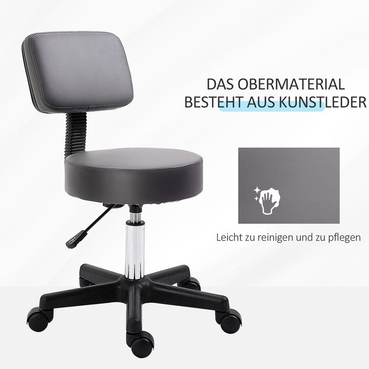 Actual product image Homcom Salonhocker Kunstleder, Schaumstoff Grau (43 - 55 cm)