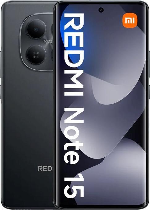 Actual product image Xiaomi Redmi Note 15 NFC 4G DS 8/256GB Mitternachtsschwarz MZB0M89EU (256 GB, Black, Midnight black, 6.77", Dual SIM, 4G)