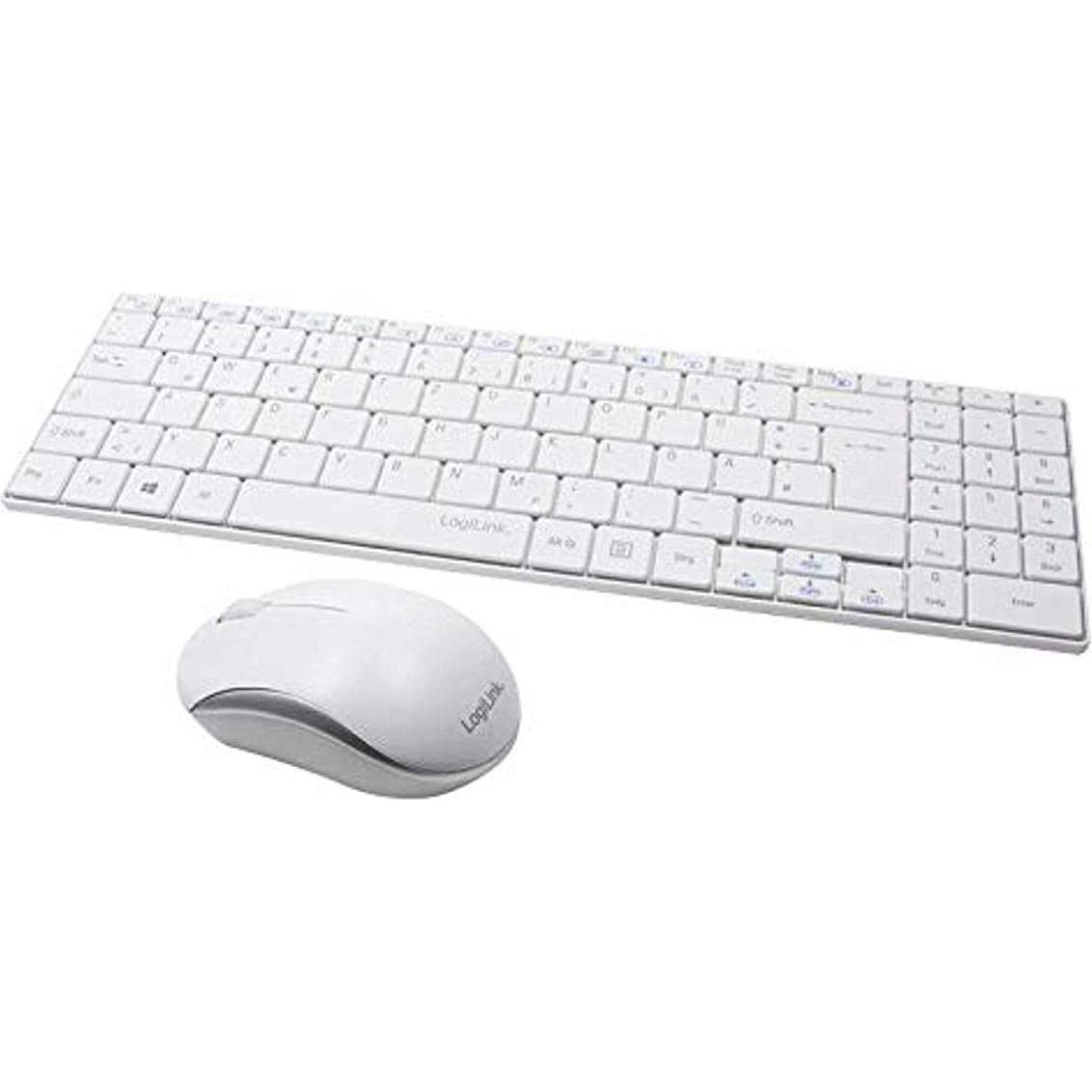LogiLink ID0109 (DE, Kabellos), Tastatur, Weiss