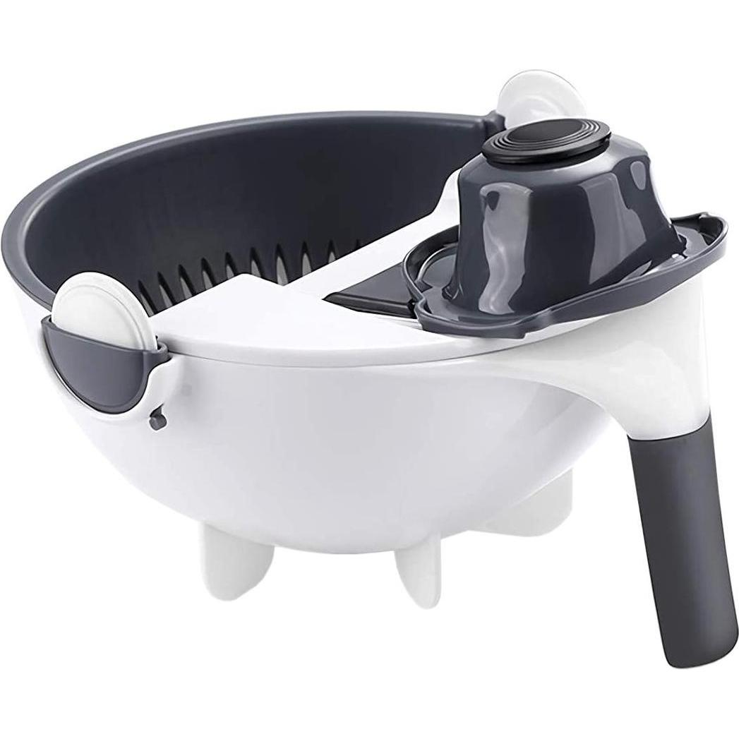 JTI Sieb mit Mandoline - 9-in-1, Küchensieb, Weiss