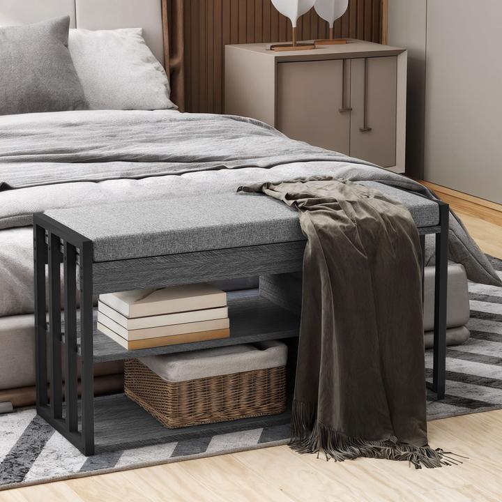 Produktbild Homcom Schuhbank Spanplatte Grau (30 x 30 x 45.40 cm)