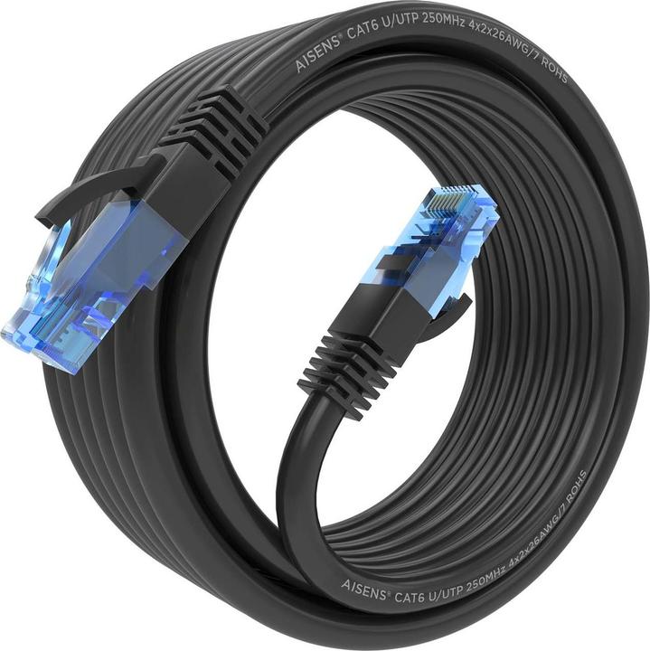 Image du produit Aisens CABLE RED LATIGUILLO RJ45 CAT.6 UTP AWG26 CCA NEGRO 4.0M (U/UTP, CAT6, 4 m)