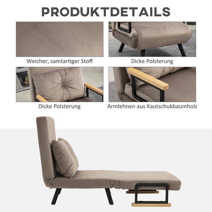 Immagine prodotto Homcom Schlafsofa Stahl, Polyester Braun