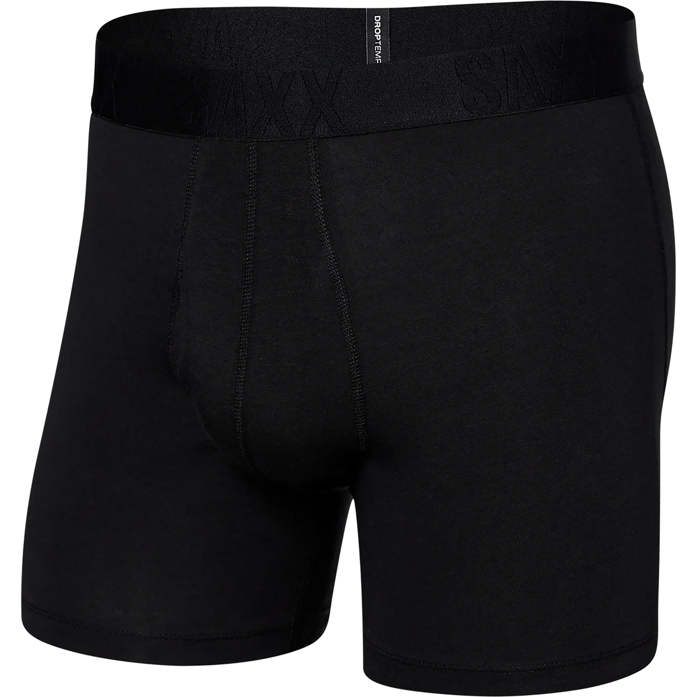 Thumbnail - SAXX, Herren, Funktionsunterhose, Droptemp Cooling Cotton Boxer Brief Fly (S), Schwarz, S