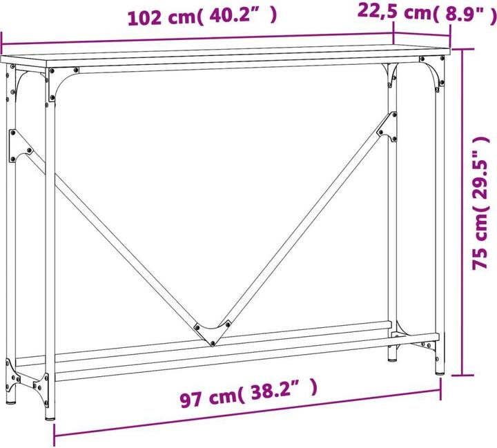 Image du produit vidaXL Konsolentisch (22.50 x 22.50 x 75 cm)