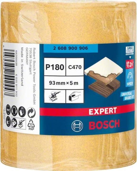 Produktbild Bosch Professional Zubehör EXPERT C470 Schleifpapierrolle zum Handschleifen, 93 mm, 5 m, G 180 (P180)
