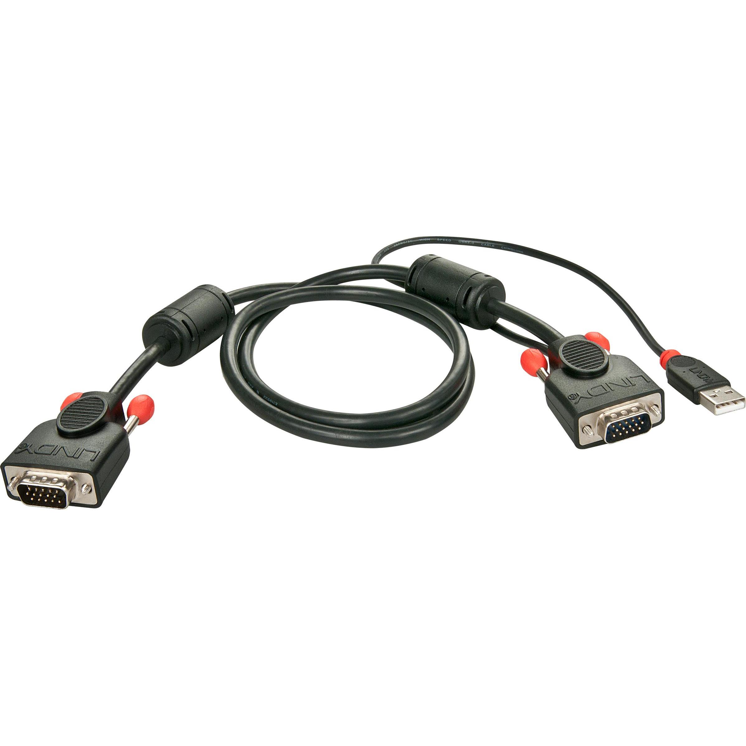 Lindy Cavo di sistema KVM Switch KVM Switch Combo serie KVM USB 1m. HD15M - HD15M+USB-AM, 2m, Cavi Switch KVM
