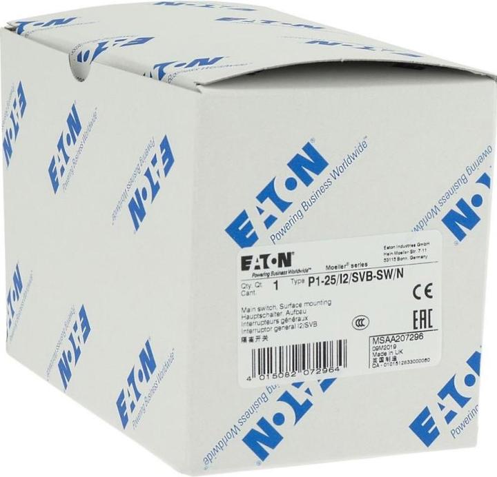 Produktbild Eaton Main switch, 3-pole + N, 25 A, enclosed