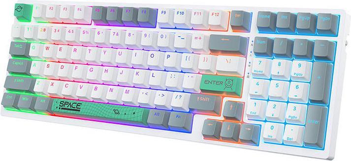 Actual product image Onikuma G38 98 Keys USB Wired Mechanical Keyboard White (Eng. Int., Cable)