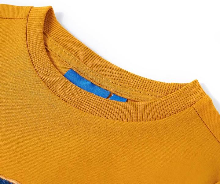 Immagine prodotto vidaXL Camicia da bambino a maniche lunghe ocra 92,Materiale: 100 % cotone,Colore (92)