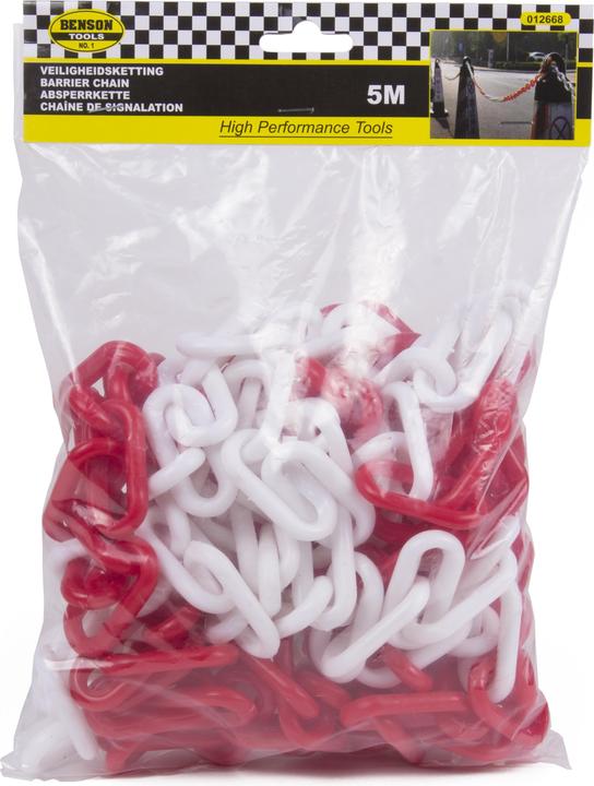 Image du produit Benson Chaîne barrière 5 mètres rouge-blanc (5 m)