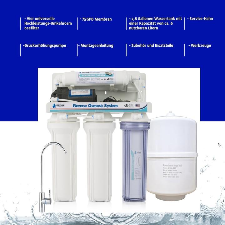 Immagine prodotto Nature Impianto osmosi inversa 5 stadi con pompa e filtri (5x)