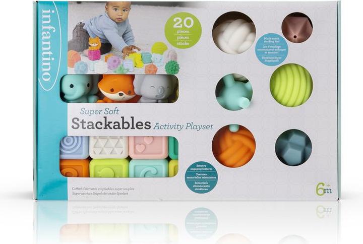 Immagine prodotto Infantino Spielset Super Soft Bälle, Stapelblöcke & Buddys, 20 Teile