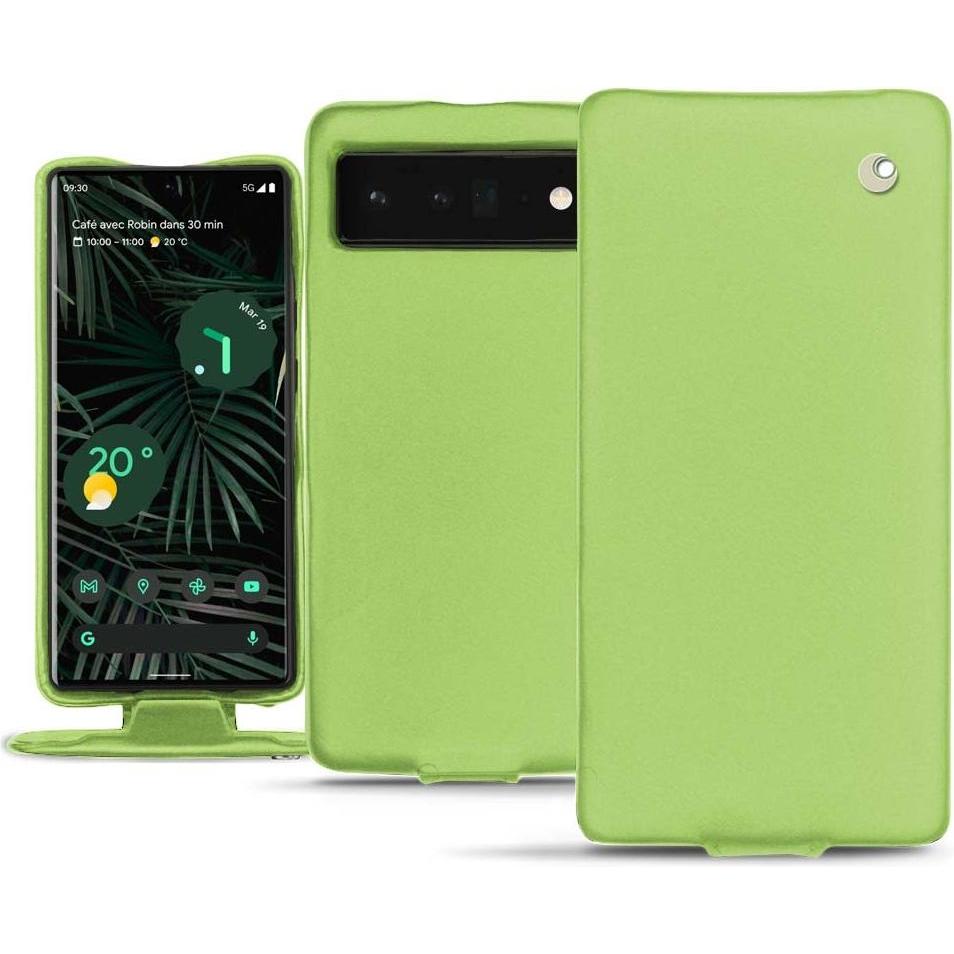Noreve Lederschutzhülle vertikal (Google Pixel 6 Pro), Smartphone Hülle, Grün