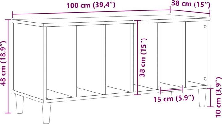 Image du produit vidaXL Schallplattenschrank (38 x 38 x 48 cm)