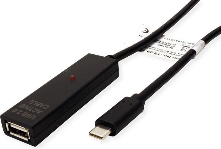Actual product image Value USB 2.0 extension, active, with repeater, A-C, black, 15.0 m (15 m, USB 2.0)