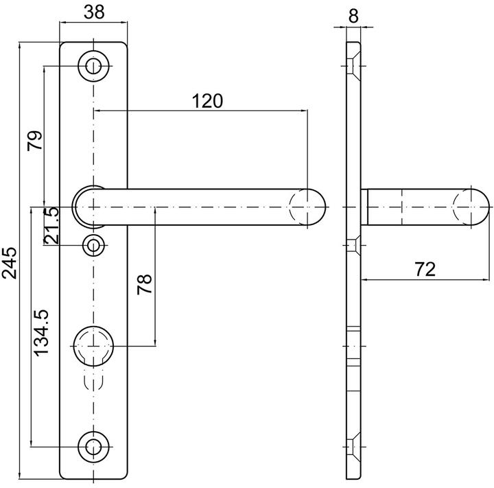 Produktbild MSL Türschilder mit Drücker 5974 (Türgriff)