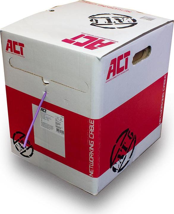 Produktbild ACT Cat 6 U/UTP solid installation cable without pair splitter, LSZH, CPR euroclass DCA, 24AWG, violet 3 (U/UTP, CAT6, 305 m)