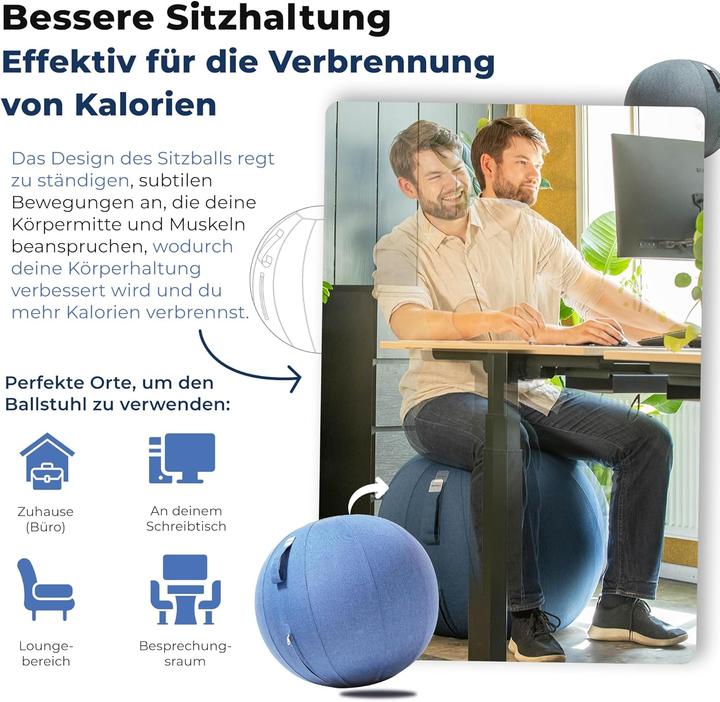 Produktbild Backerz Ergonomischer Sitzball für Büro und Zuhause (65 cm) (65 cm)