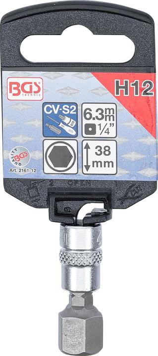 Actual product image BGS Bit Socket 6.3 mm (1/4") Drive internal Hexagon 12 mm (Allen screw)
