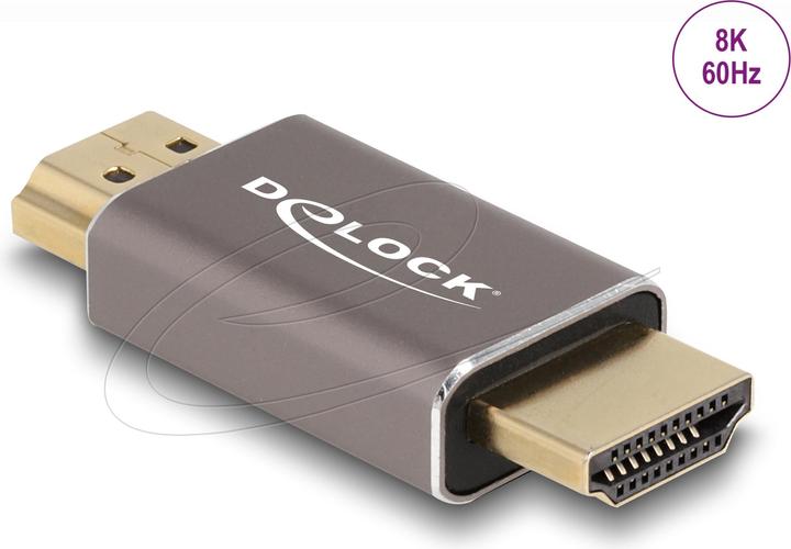 Produktbild Delock HDMI Adapter Stecker zu Stecker 8K 60 Hz grau Metall (HDMI, 2.94 cm)