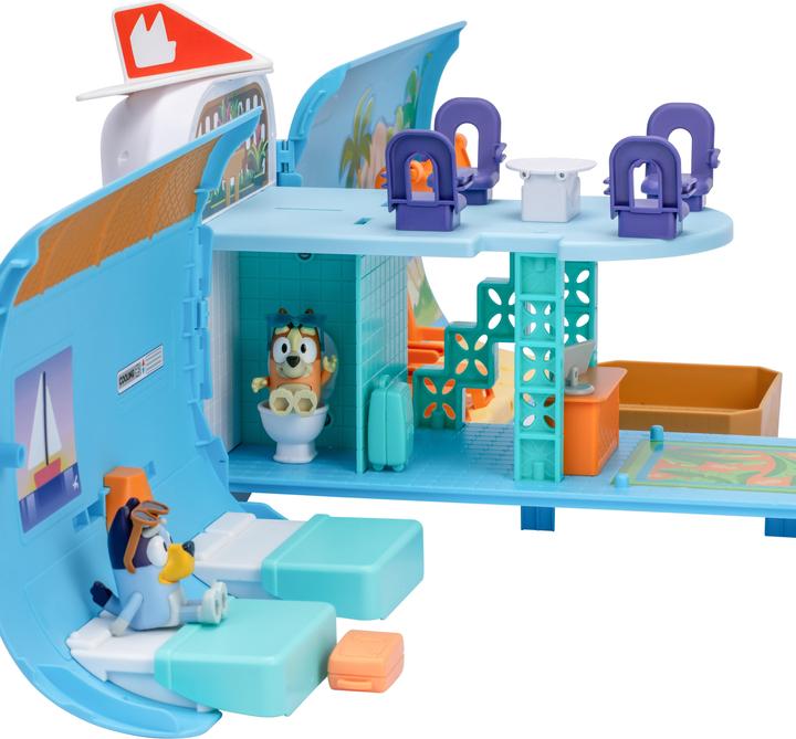 Productafbeelding Moose Bluey transformatiespeelset Holiday 3in1 vliegtuig-boot-hotel
